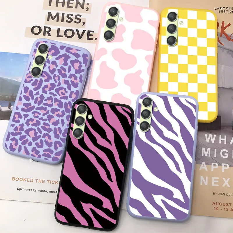 Zebra Snake Leopard TPU For Samsung Galaxy A54 A34 A24 A14 A04S A13 Case 4G 5G Cover Silicone Cow Print Thin Case Bumper A 54