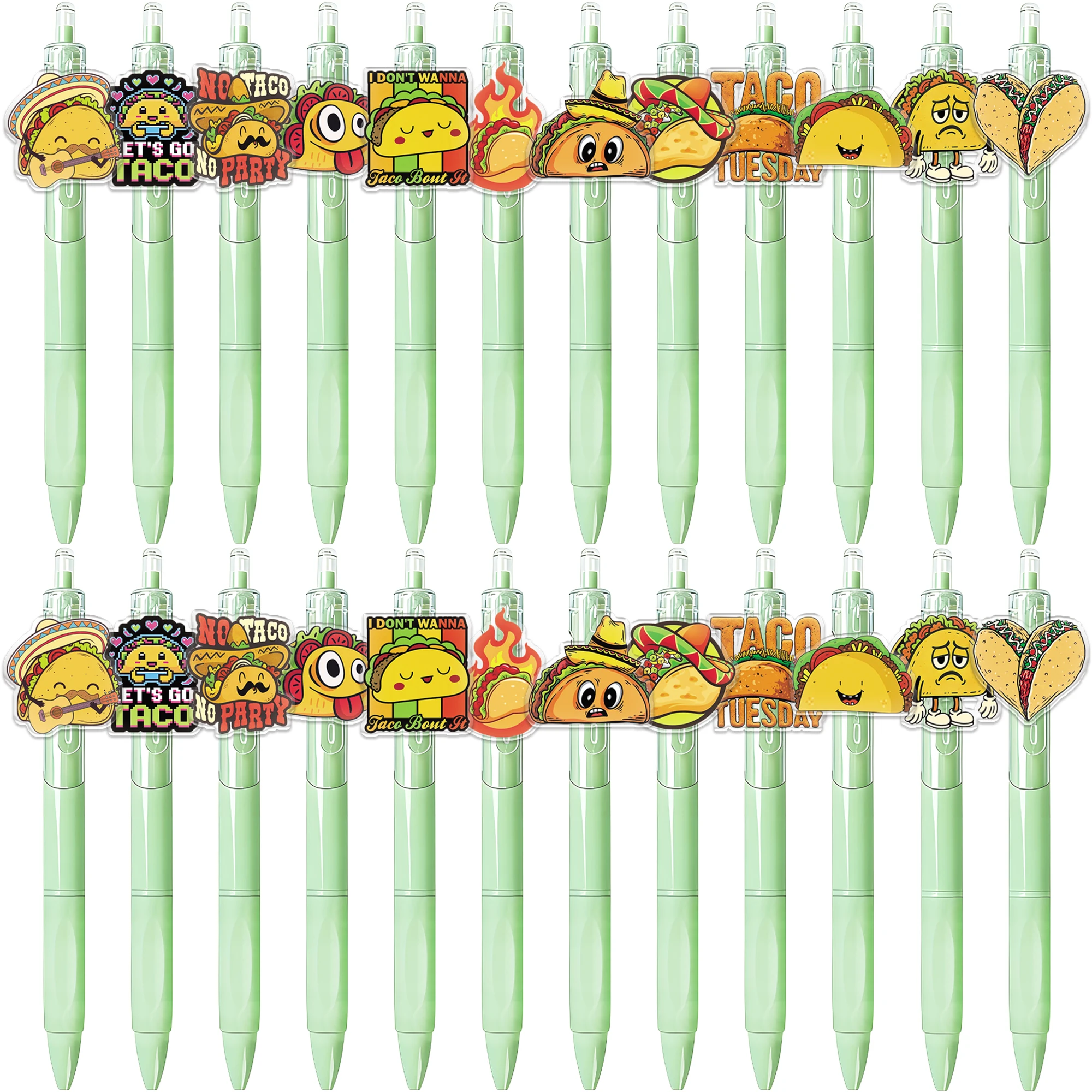 24PCS Mexican Taco Gourmet Ballpoint Pen with random patterns