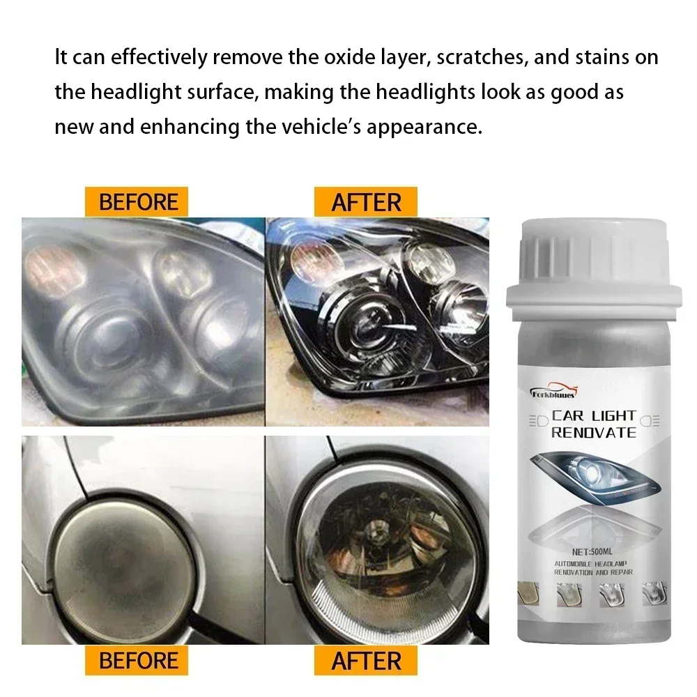 Autokoplamp Renovatie Vloeistof Autokoplamp Reparatie Loopvlakvernieuwing Restauratie Polish Kit Autolichtreiniger Onderhoudswas