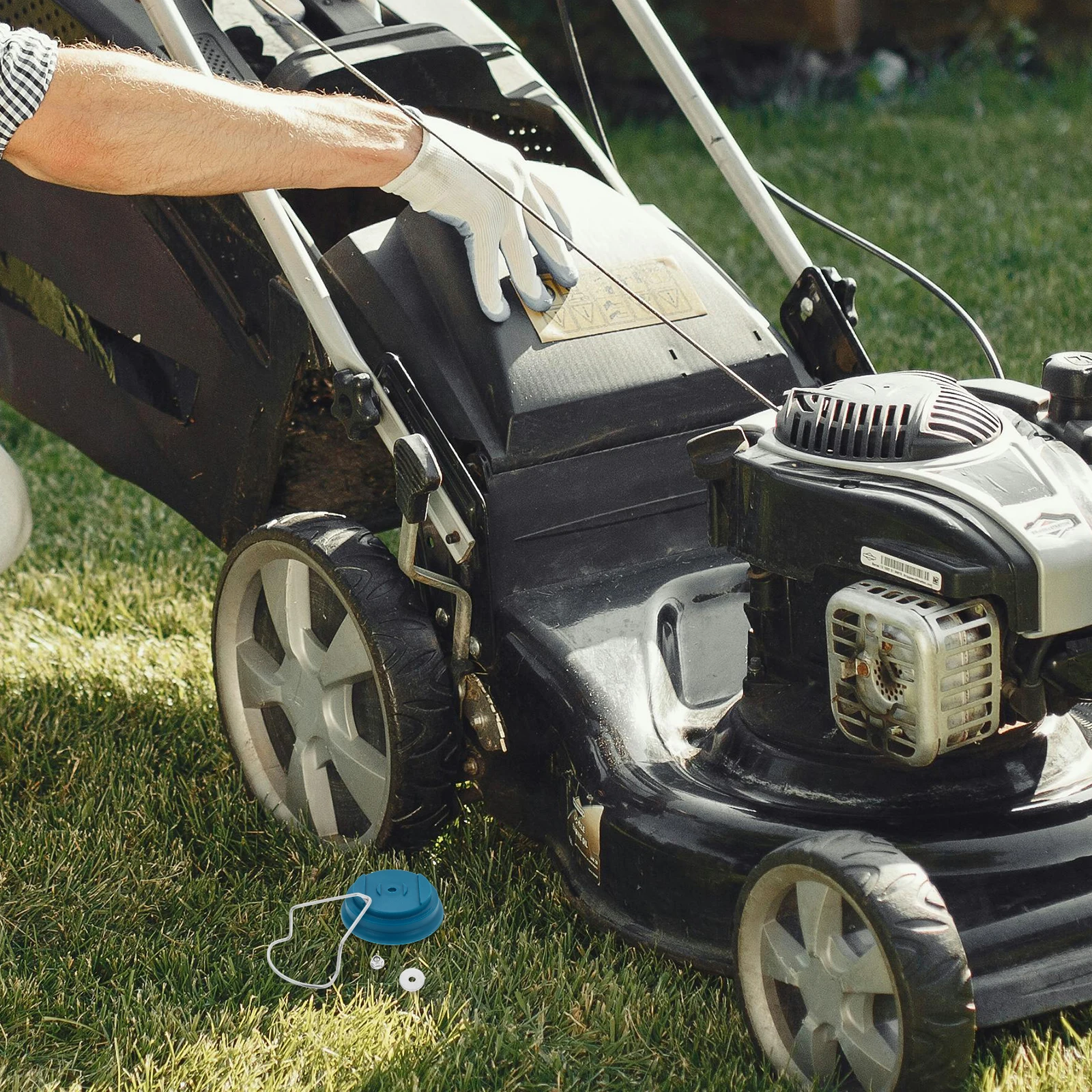 4 pezzi parti per tagliaerba blu accessori durevoli kit di sostituzione tagliaerba vite dado rondella tosaerba elettrico attrezzi da giardino