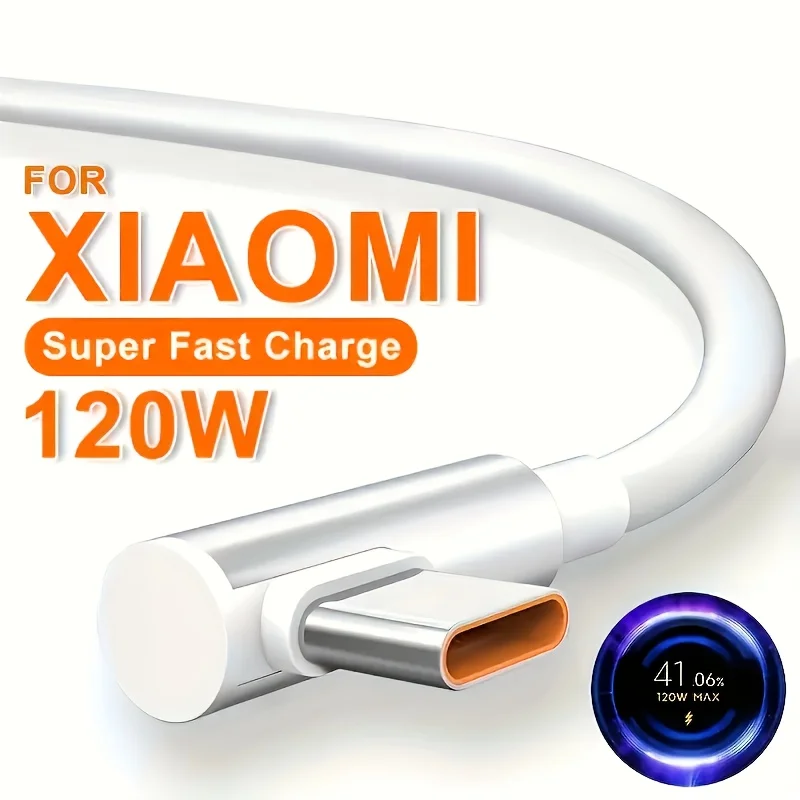 120 W Max Elbow Superschnelles Ladekabel ist für Xiaomi-Handys, Huawei Mobile Games, Ellenbogen-Typ-C-Kabel geeignet
