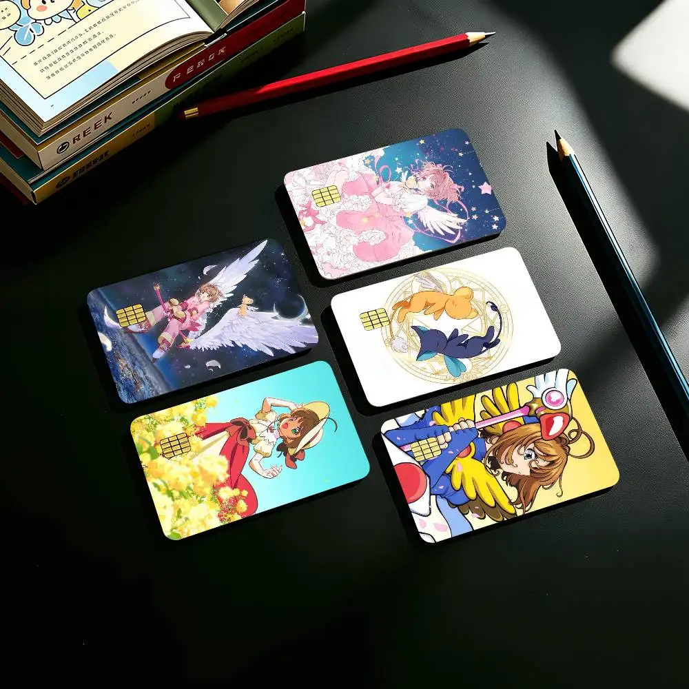 Cute Anime C-Cardcaptor Sakura Credit Card HD Stickers Game Card Decal Small Chip Waterproof Sticker Gift