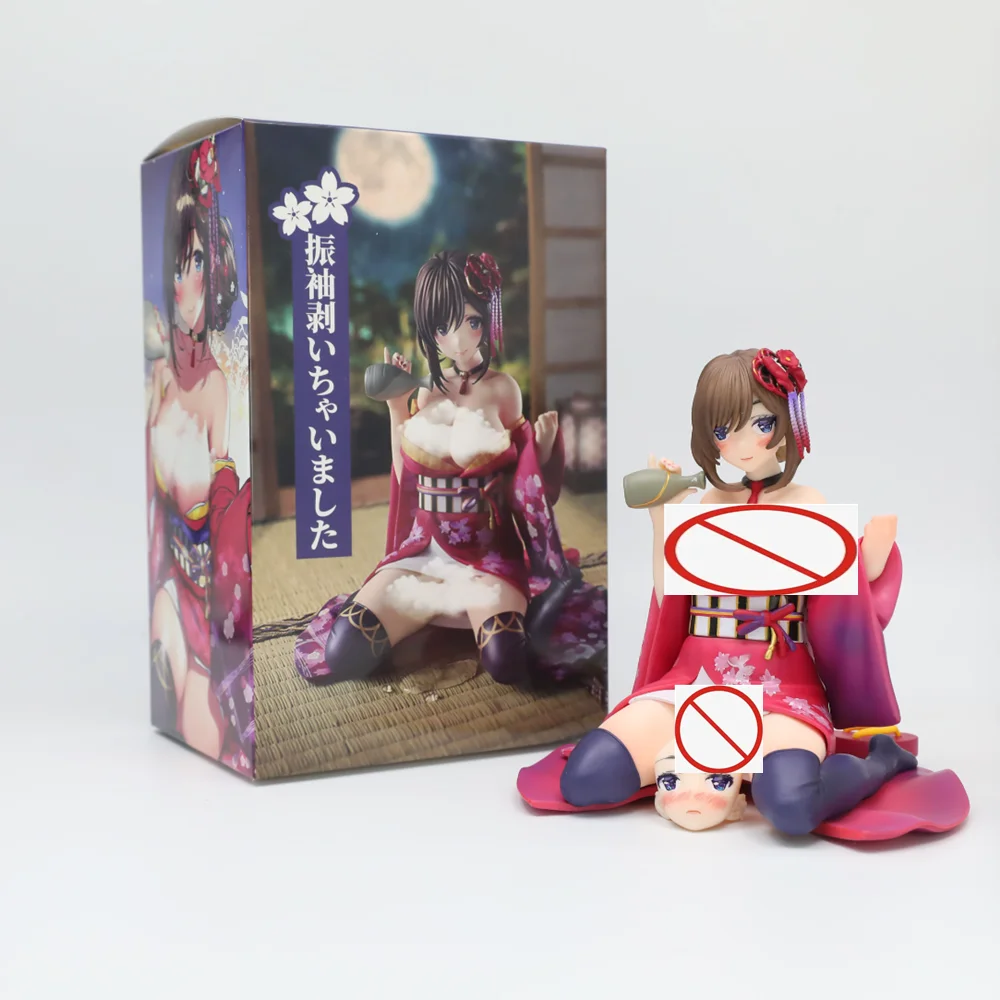 Figura de Anime de 16 cm, Chica Anime Mataro Rosa, con Kimono Descubierto, Figura de Acción, Muñeca Coleccionable