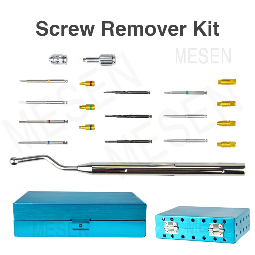 Dental Implant Fractured Broken Screw Remover Kit Surgical Drill bit and take out the surgical instrument bag