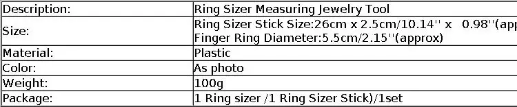 Jewelry Tools Ring Size Mandrel Stick Finger Gauge Ring Sizer Measuring Jewelry Tool Set Ring Size