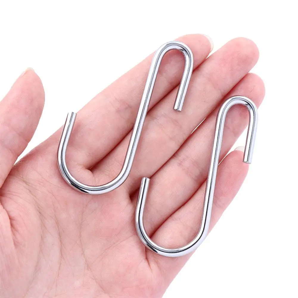 

S Type Black Silver Clothes Hanger S Shaped for Hanging Pans Bathroom Supplies Hooks Kitchen Organizer Storage Holder