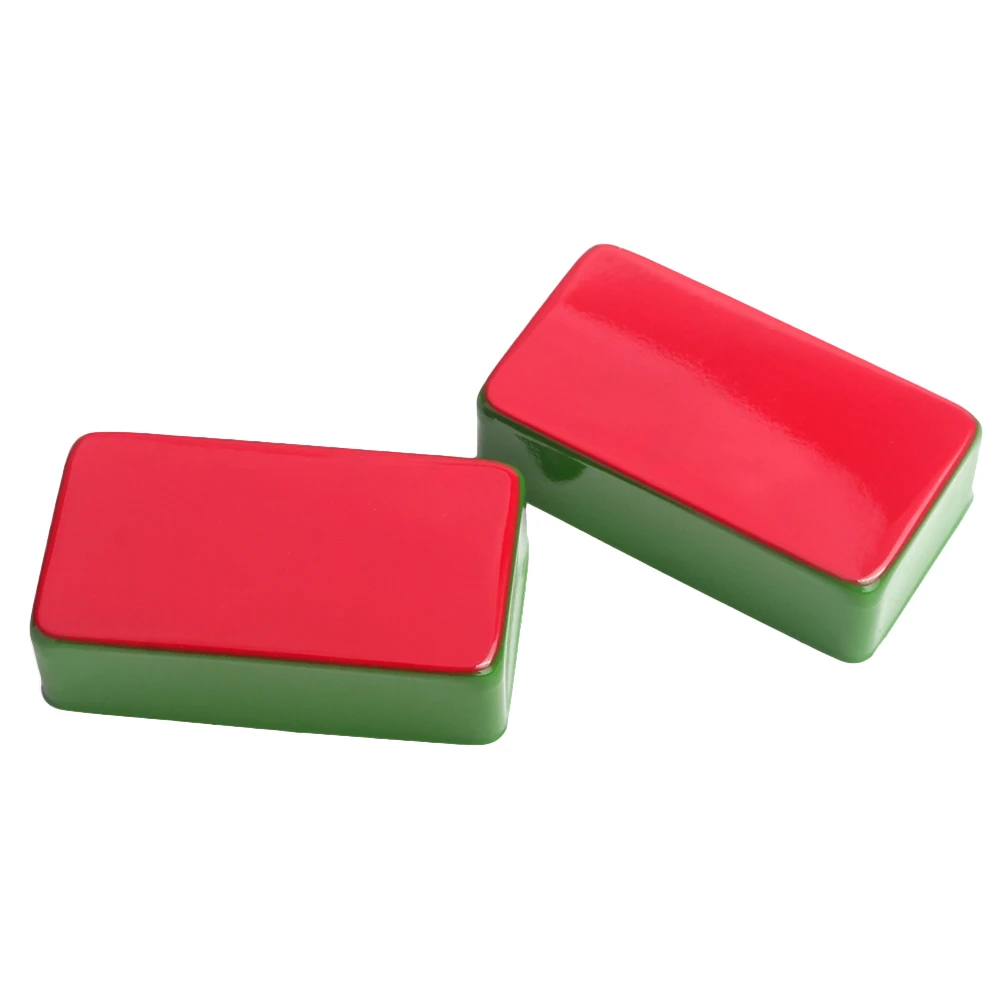 

2 pcs Electric Guitar Humbucker Pickup Cover Red Green Fully Enclosed Metal Single Coil For Style Dust