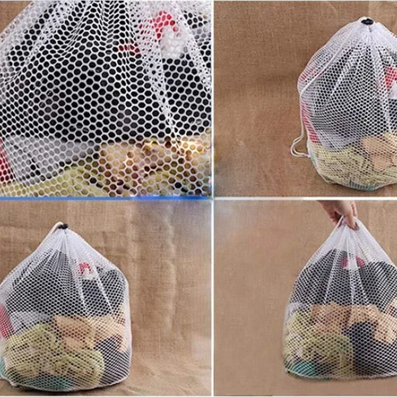 Mesh Bags Nylon Net with Drawstrings Travel Stuff Storage Pouch String for Mini Stuff MP3 Charger Earphone Key, Travel Organizer
