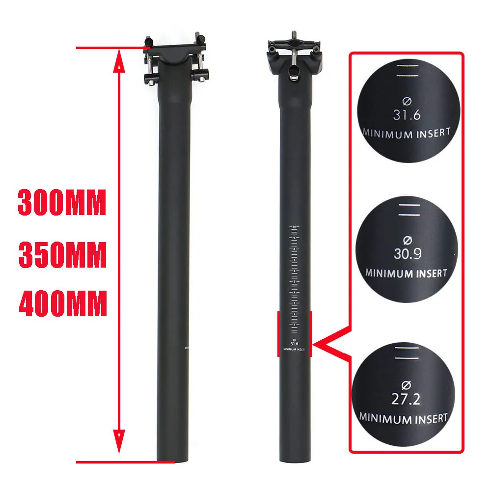 ELITA ONE-tija de sillín de fibra de carbono para bicicleta de montaña y carretera, poste de asiento de 31,6/27,2/30,9mm, UD mate, ligero, 135g,