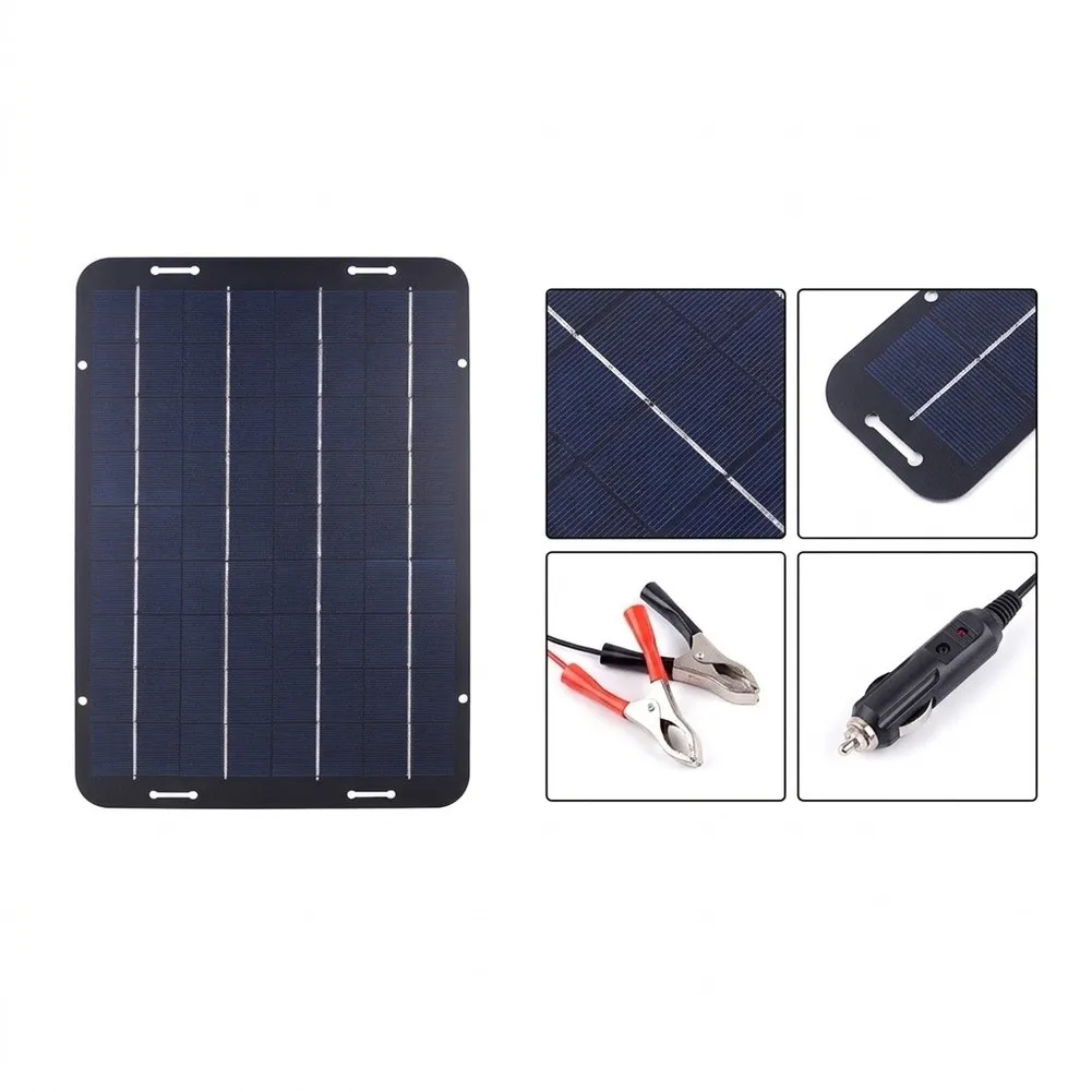 12V Battery Charger Flexible for Solar Panel 10W Lightweight for Solar Battery Charger Solar Controller Travel
