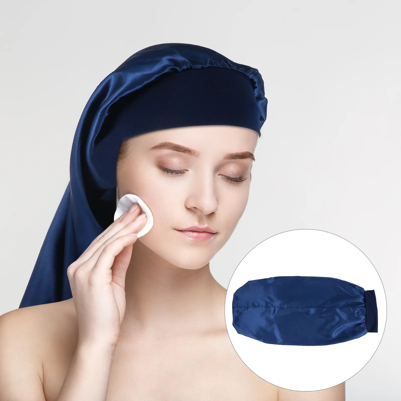 Penutup Kepala Satin dengan Ikat Elastis untuk Kepang, Dreadlocks, Rambut Keriting saat Tidur, Perjalanan, Ringan, Mudah Dipakai, Penutup Rambut untuk Kepang