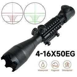 Tactical 4-16X50EG Scopes Optics Rifle Scope Red/Green Illuminated Riflescope Outdoor Long Range Sight Fits 20mm Rail Mount