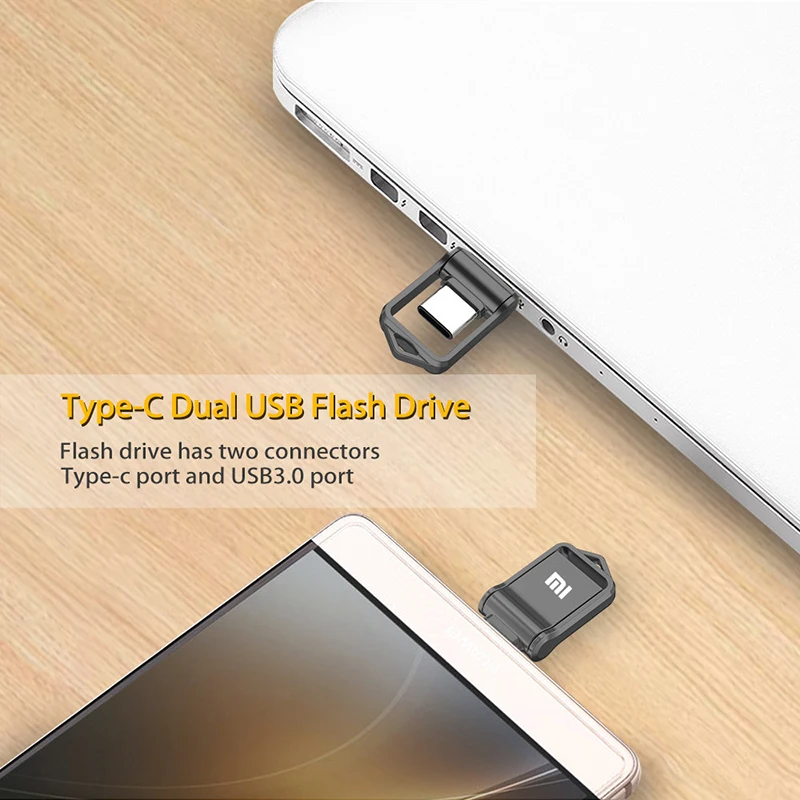 Xiaomi 2TB USB Flash Drive Usb 3.0 High Speed 512GB Type-C Interface Dual-Use For Mobile Phone Computer Metal Flash Memory Stick