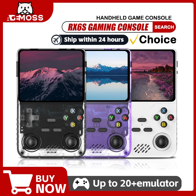 

Retro Handheld Game Console RX6S 3 5 Inch IPS Screen 64GB Portable Gaming Device with Built in Games