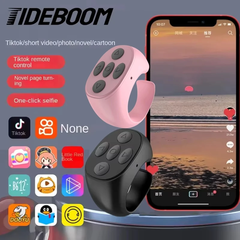 for Tiktok Bluetooth Remote Control Fingertip Selfie Lazy Artifac Video Controller Automatic Page Turner Browsing For All Phone