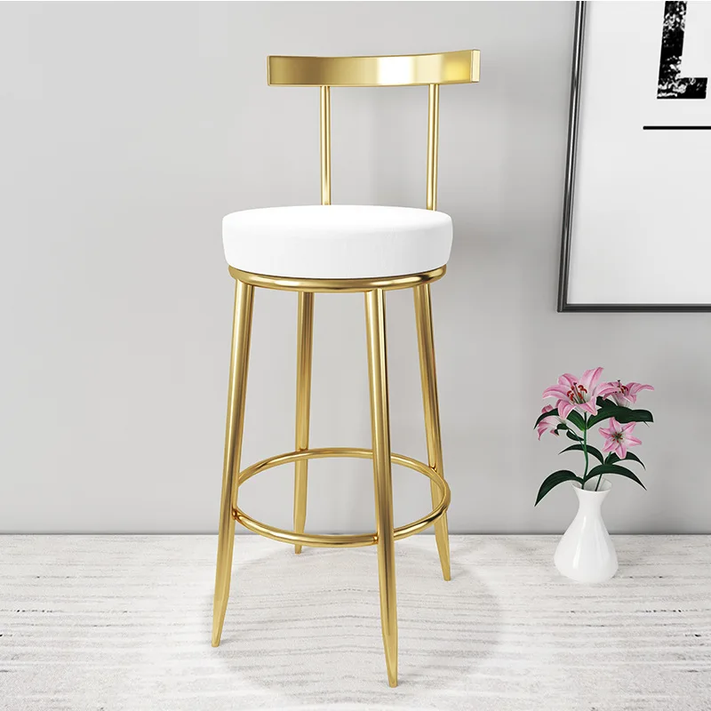 

Nordic Metal Luxury Gold Bar Chair Home Tall Velvet Kitchen Leather High Modern Cheap Stools Chair Bar Furniture for Bar Table