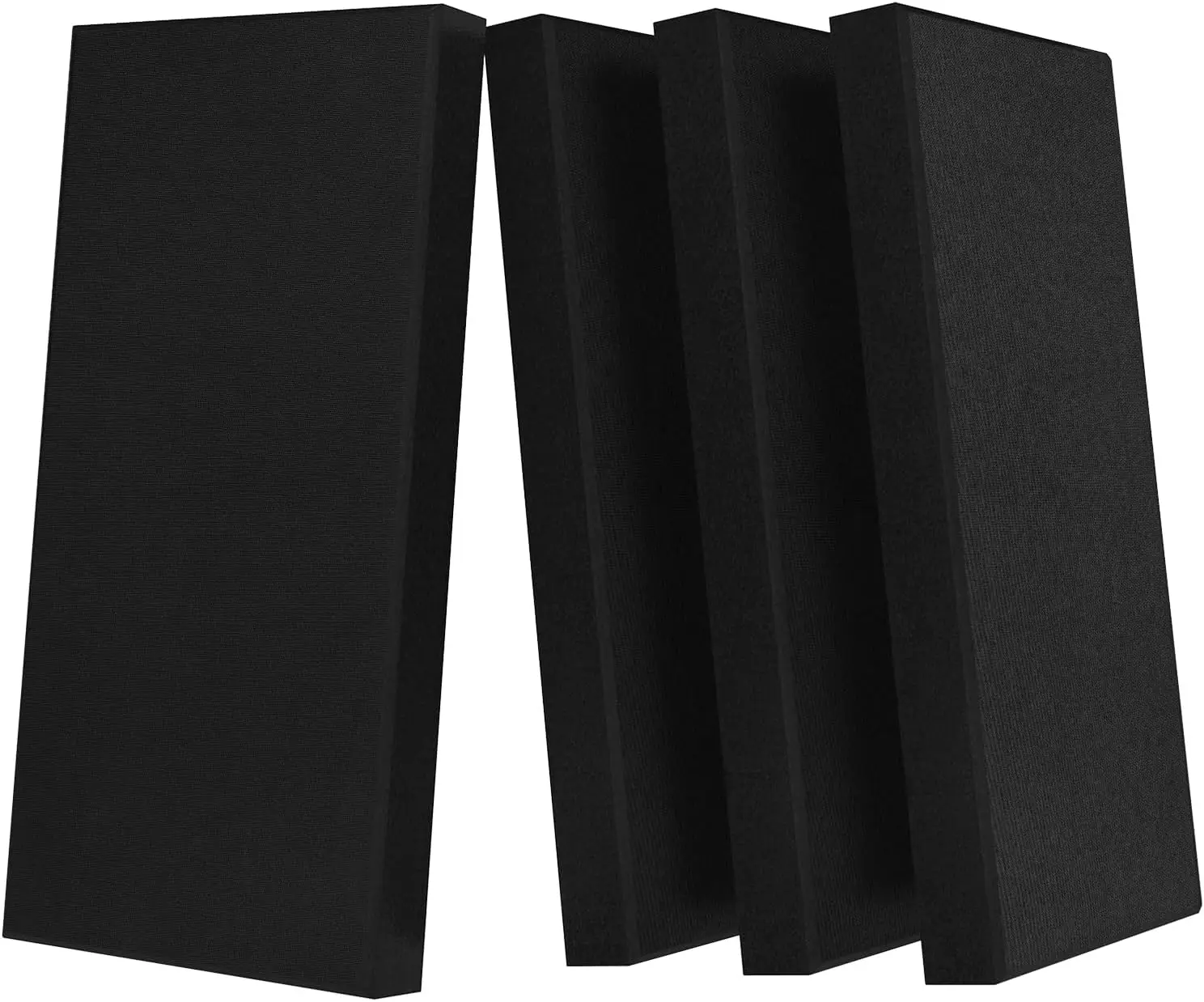 4 Pack 2" Thick Acoustic Panels with Hanging Bracket for Wall or Ceiling - Black