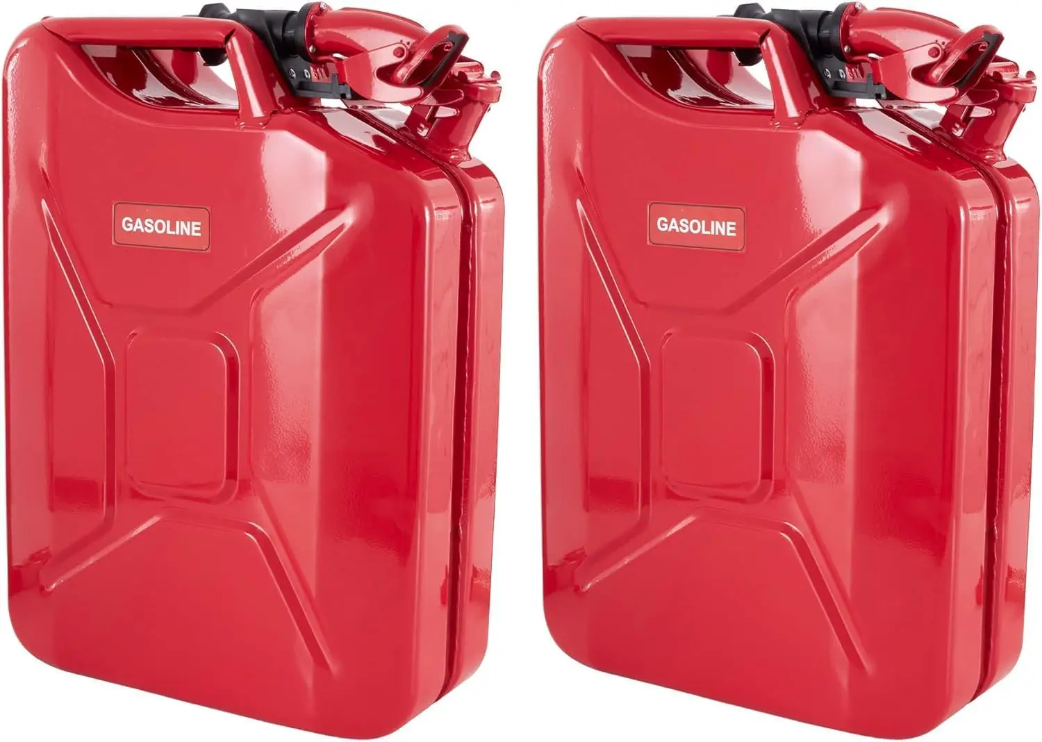 

5.3 Gallon 20 Liter Authentic CARB Fuel Jerry Can w/Spout, USA Authentic NATO Jerry Can and Spout System - Rust-Proof, Red, 5 Ga