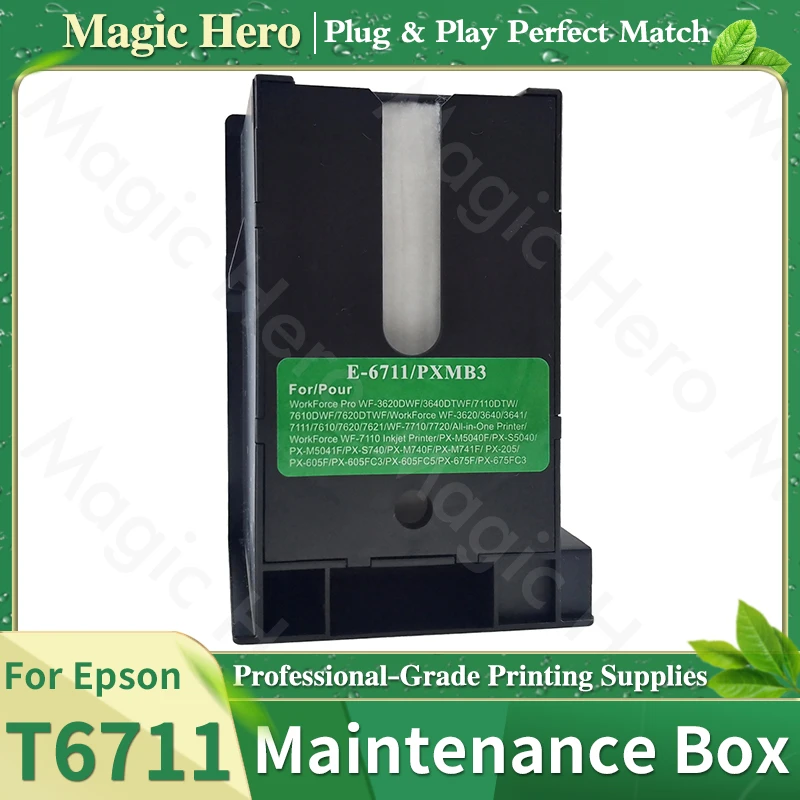 T6711 E-6711 Maintenance Box For Epson ET-16500 WF3520 WF3540 WF3620 WF3640 WF7715 WF7510 WF7610 WF7620 WF7710 WF7720 Printer