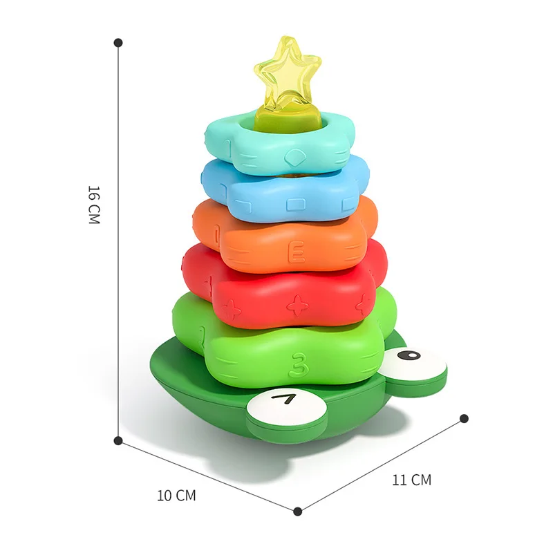 Baby Stacking Toys for 18M Toddler Sensory Montessori Toy with Roly-Poly Base Stacking Building Rings Toys with Sounds Kids Gift