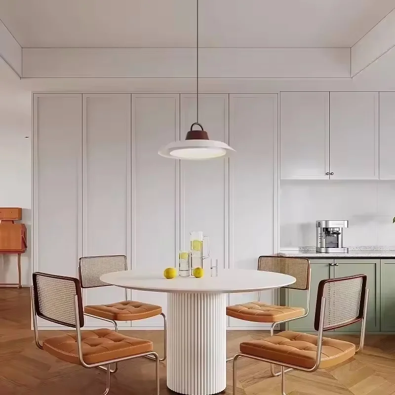 Nordic Wabi-Sabi Fisherman's Hat LED Pendant Light Modern Creative Restaurant Kitchen Table Bar Decorative Lighting