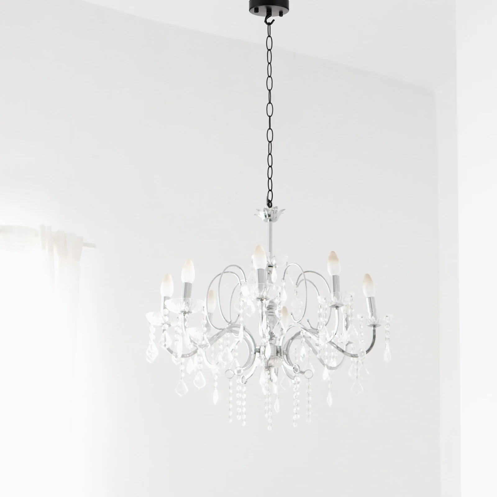 

1Set Vintage Iron Chandelier Canopy Kit Heavy Duty Ceiling Plate Chain for Pendant Light Fixture Rustic Ceiling Cover Plate