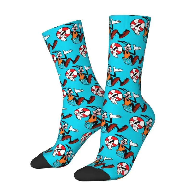 Custom Goofy Goof Mens Crew Socks Unisex Fashion Anime Cartoon Spring Summer Autumn Winter Dress Socks