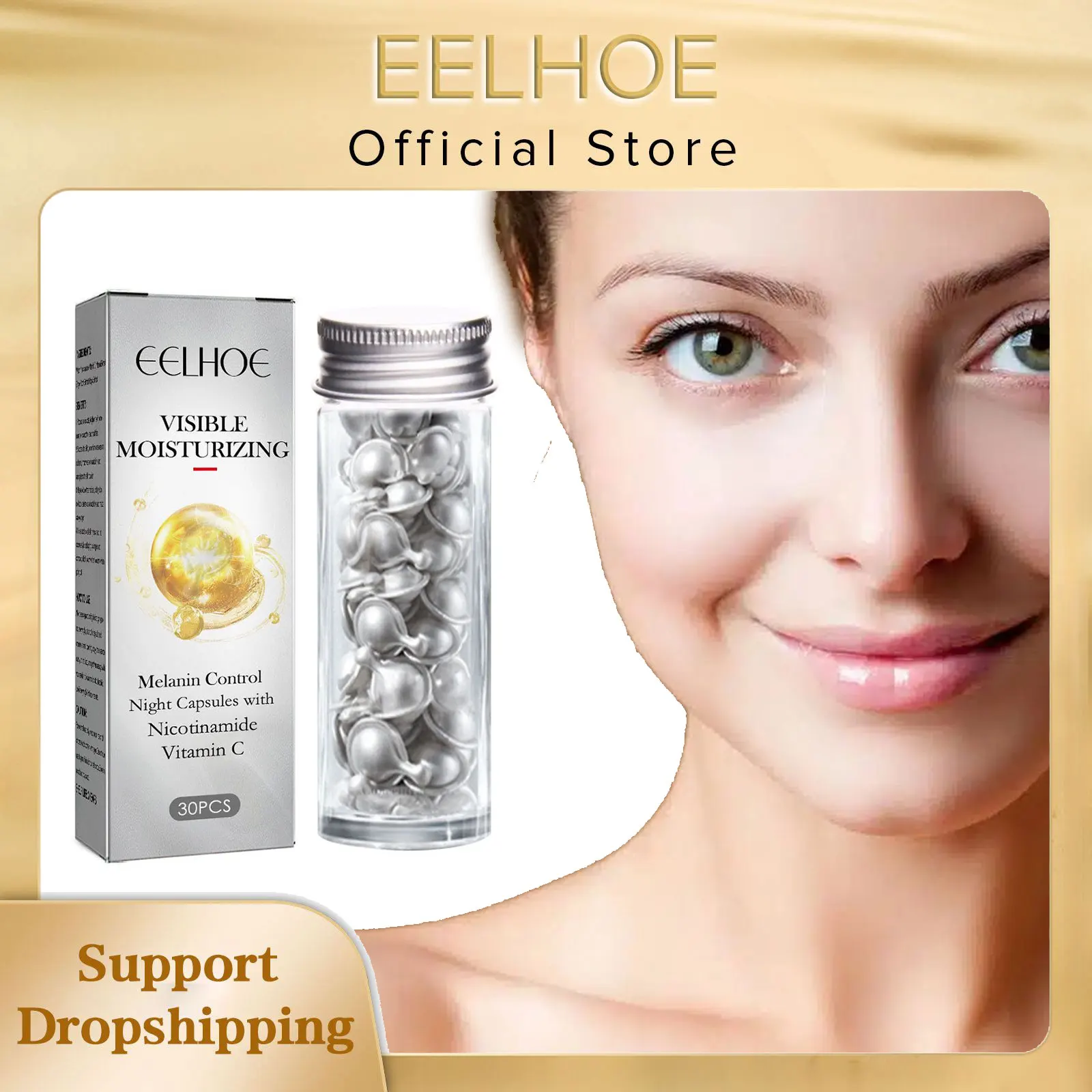 EELHOE Vitamin C Brightening Serum Nicotinamide Remove Melanin Rejuvenate the Face Skin Moisturizing Care Dark Spot Serum 30Pcs