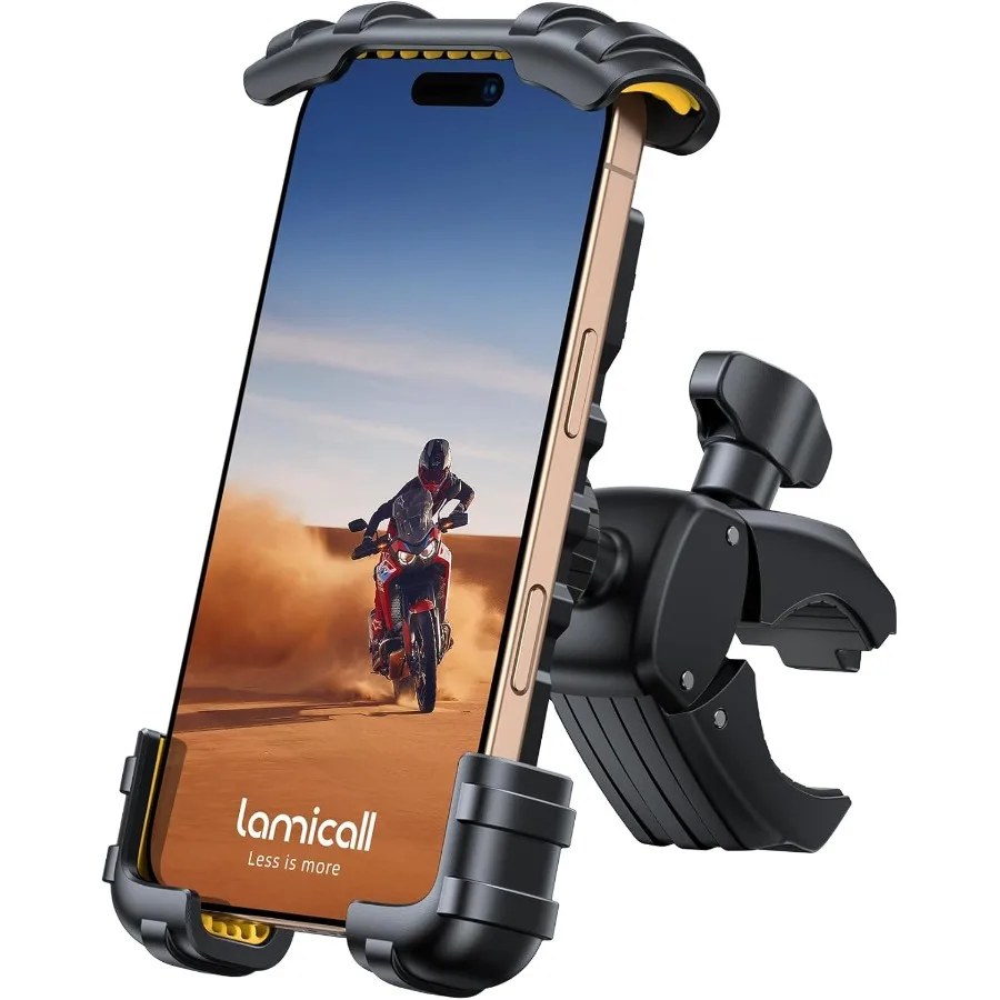 

Bike Phone Holder Mount for Motorcycle Handlebar with OneHand Operation Clamp Compatible with ATV and Scooter Secure Phone Clip