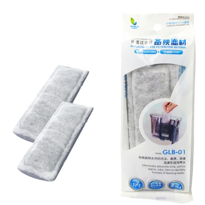 2pc Aquarium Filter Tank Filtration Activated Carbon Filter Cotton Media Foam