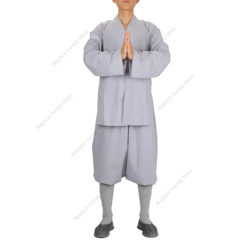 

Monk Clothes Sets Men 6 Color Summer Thin Breathable Tops and Pants Cronus Zen Buddhist Martial Arts Shaolin Kung Fu Uniform