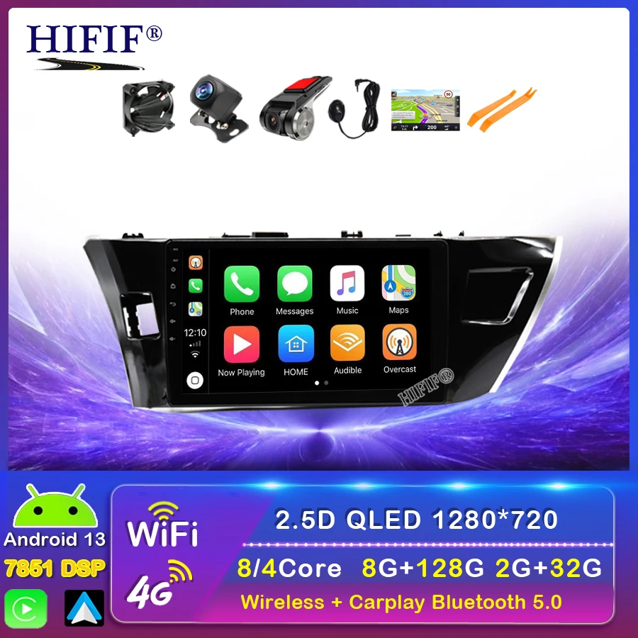 

2Din Android 13 6G+128G Car Radio Multimedia Video Player For Toyota Corolla Ralink 2014-2016 GPS Navigation Stereo Head Unit