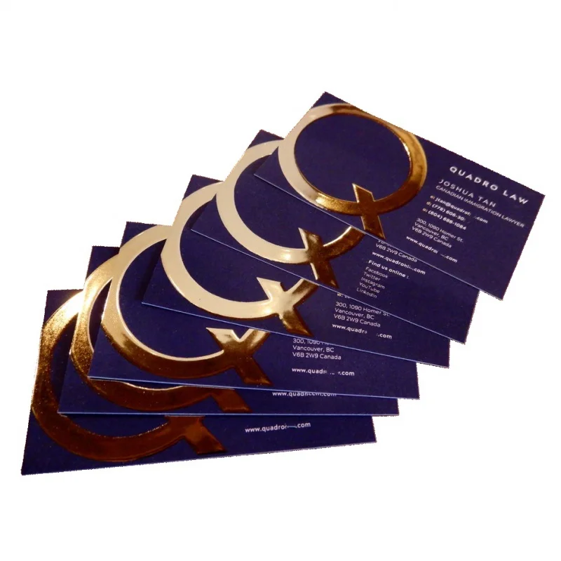 

Custom 100pcs Raised Gold Foil Business Cards