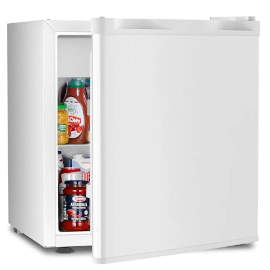 Mini-Kühlschrank, kompakter Kühlschrank mit Gefrierfach, einzelne umkehrbare Tür, Wohnheim-Kühlschrank, Drahtregal, Abtauthaste für Schlafzimmer, Büro, G