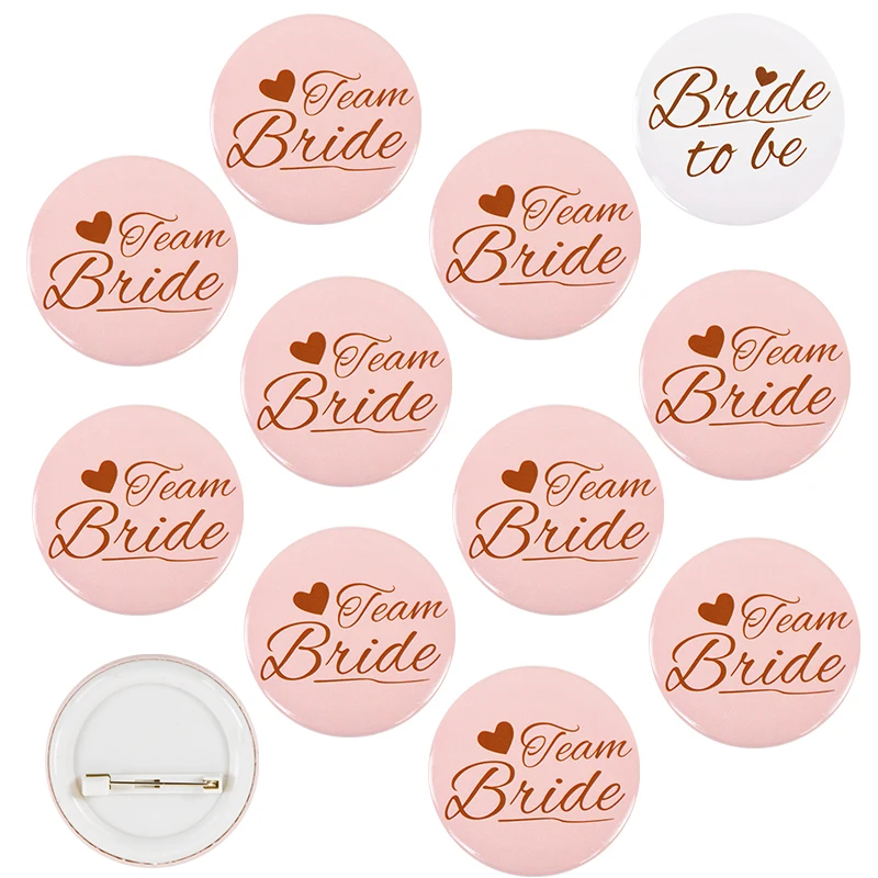 12/1szt Bride to be Team Bride Badge for Wedding Bridal Shower Decoration Bridesmaids Gift Bachelorette Party Hen Night Supplies