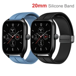 20mm Silicone Magnetic Buckle Strap For Huami Amazfit GTS 4 3 2 2e Mini Sports Watch Band Correa For GTR 42mm Bip 3 S U Lite Pro