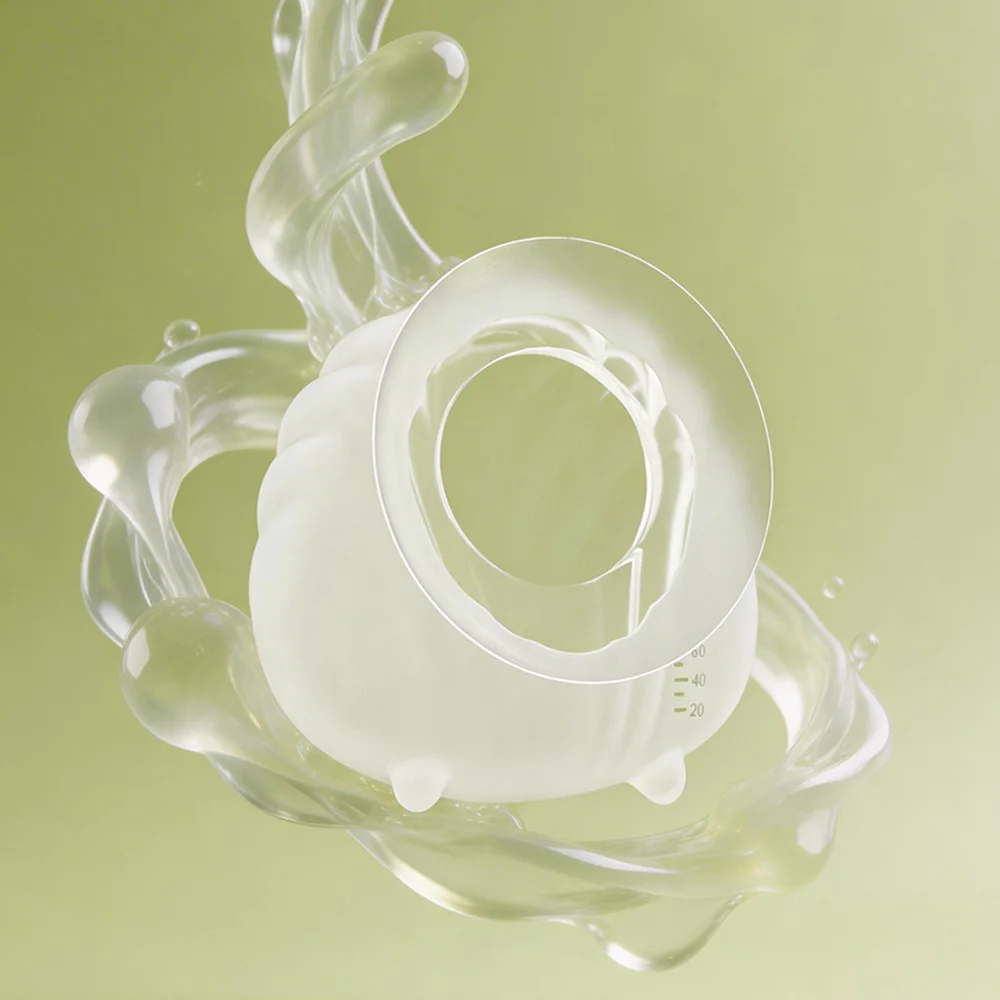 New Soft Full Silicone 80ml One-piece Integrated Breast Milk Collector with Stand and Scale, Portable Breast Shield Breast Shell view 6
