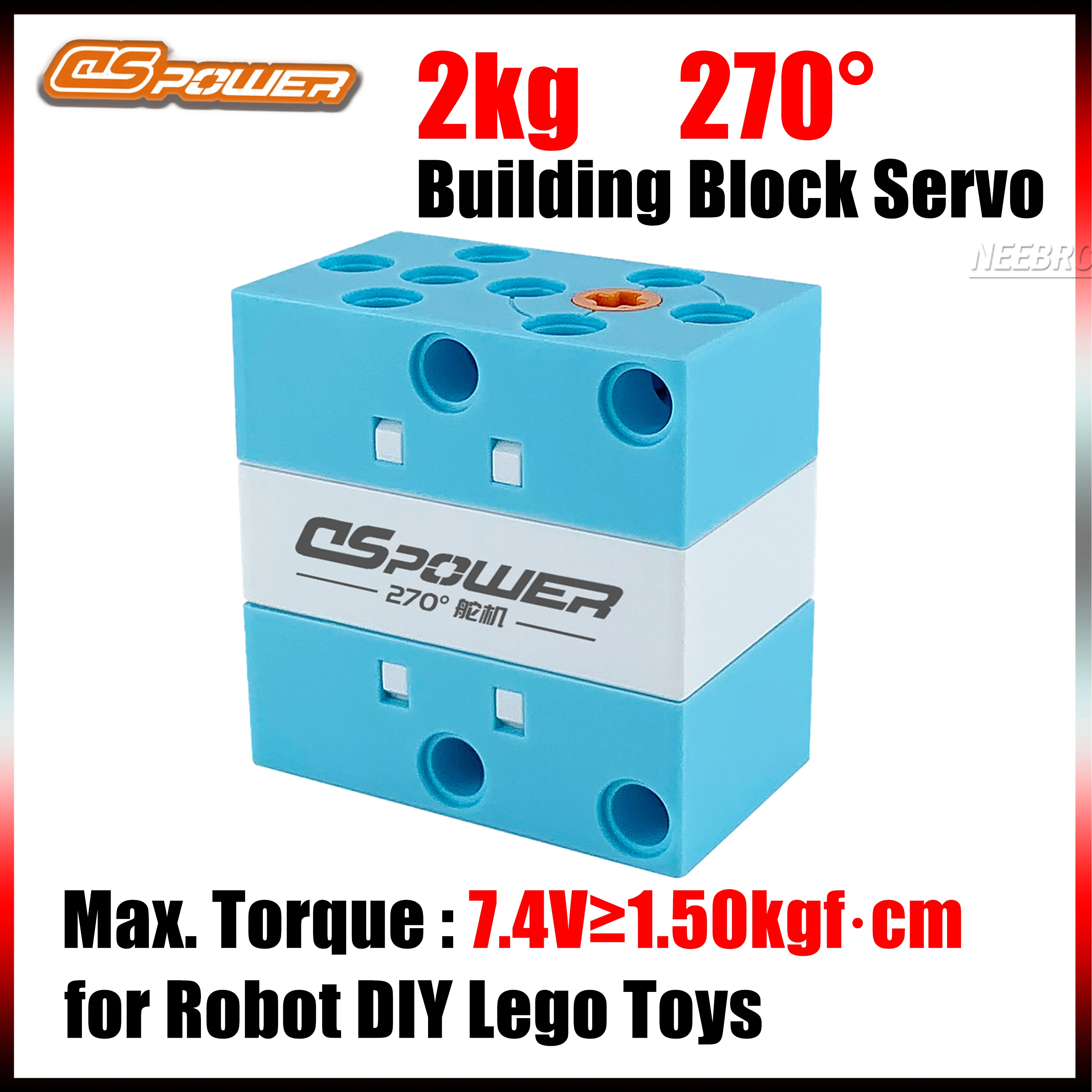 ดีเอสพาวเวอร์ 2 กิโลกรัม 270 °   เซอร์โวบล็อกแบบมีรูพรุน ควบคุมได้สองทิศทาง สำหรับโปรแกรมหุ่นยนต์ DIY ชิ้นส่วนของเล่นเลโก้