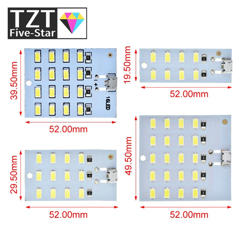 1PCS high quality 5730 smd 5V 430mA~470mA White  Mirco Usb 5730 LED lighting panel USB mobile light Emergency light  night light