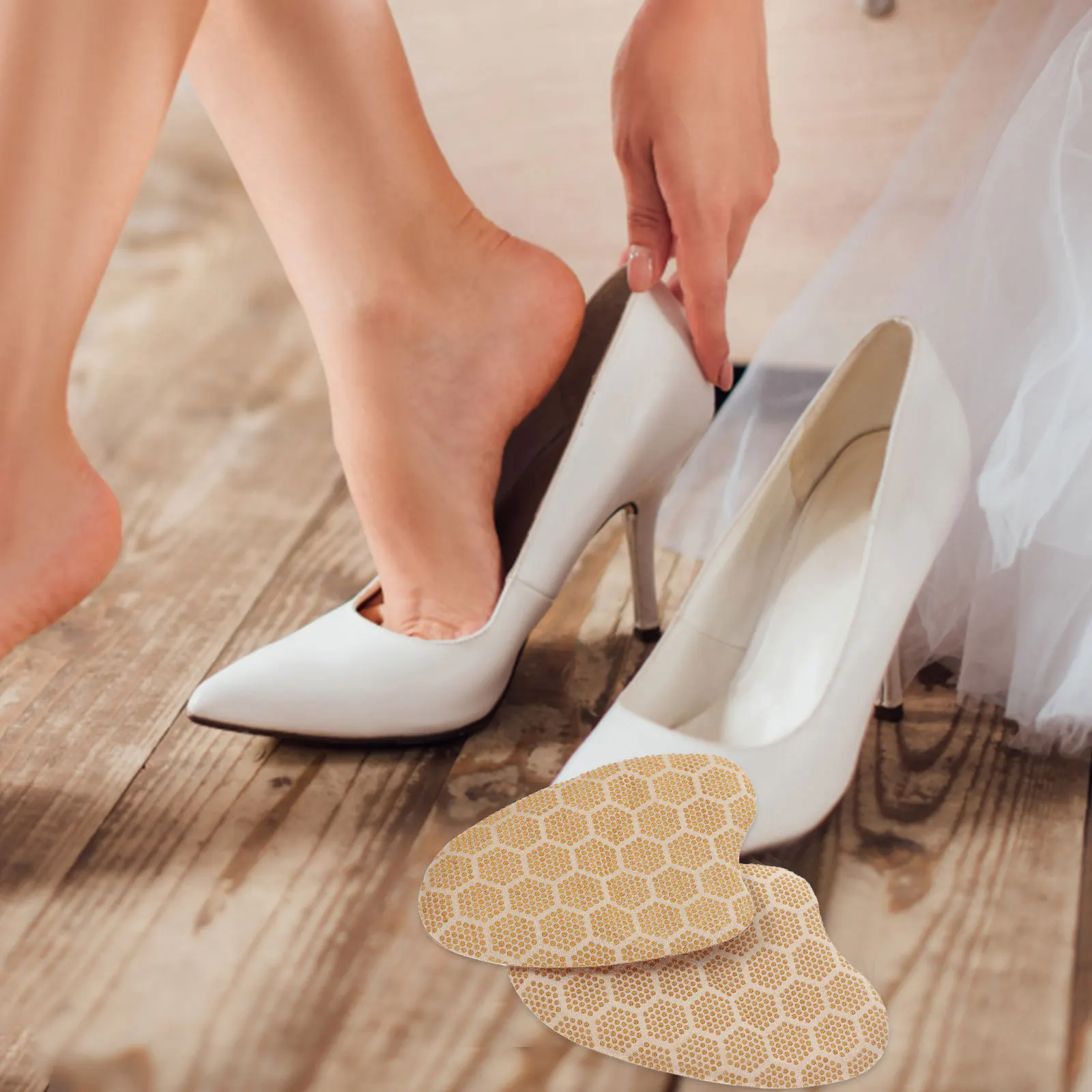 

2 Pairs Foot Supplies Pads Silica Gel Cushion Women Heels Replaceable Metatarsal Pads High Heel Soft