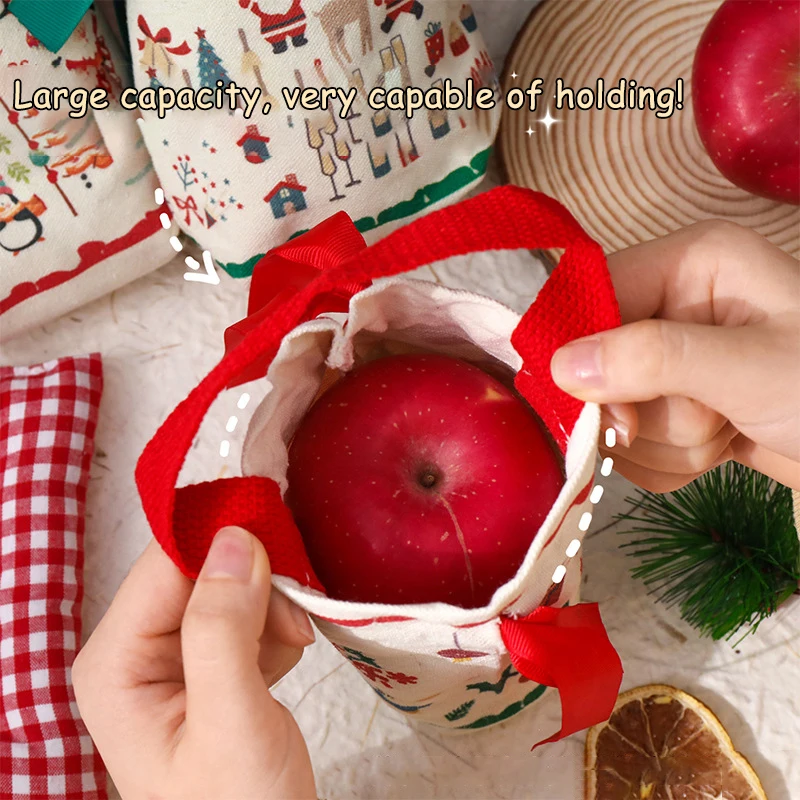 Sacs de Noël créatifs en toile de dessin animé mignon, sacs de bonbons GT réutilisables, père Noël, arbres, cadeau de mode, proximité, wstring