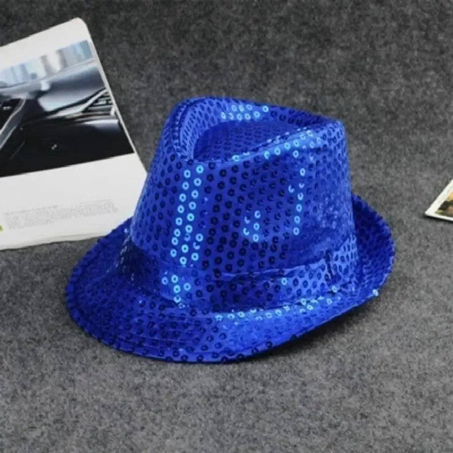 1 Pc Stage Performance Hip-hop Hat Jazz Hat Boys And Girls' Festival Dance Performance Festival Party Sequined Top Hat Wholesale