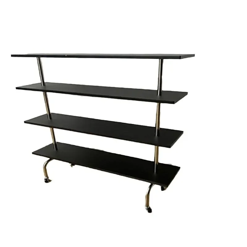 

Metal multi-layer shelf storage rack multi-layer home thickened three-layer floor-to-ceiling study movable