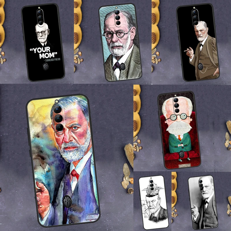 Sigmund Freud Black Soft Case For ZTE Nubia Red Magic 8 Pro Plus 5G 5S 6R 6 6S 7 7S Pro Back Cover