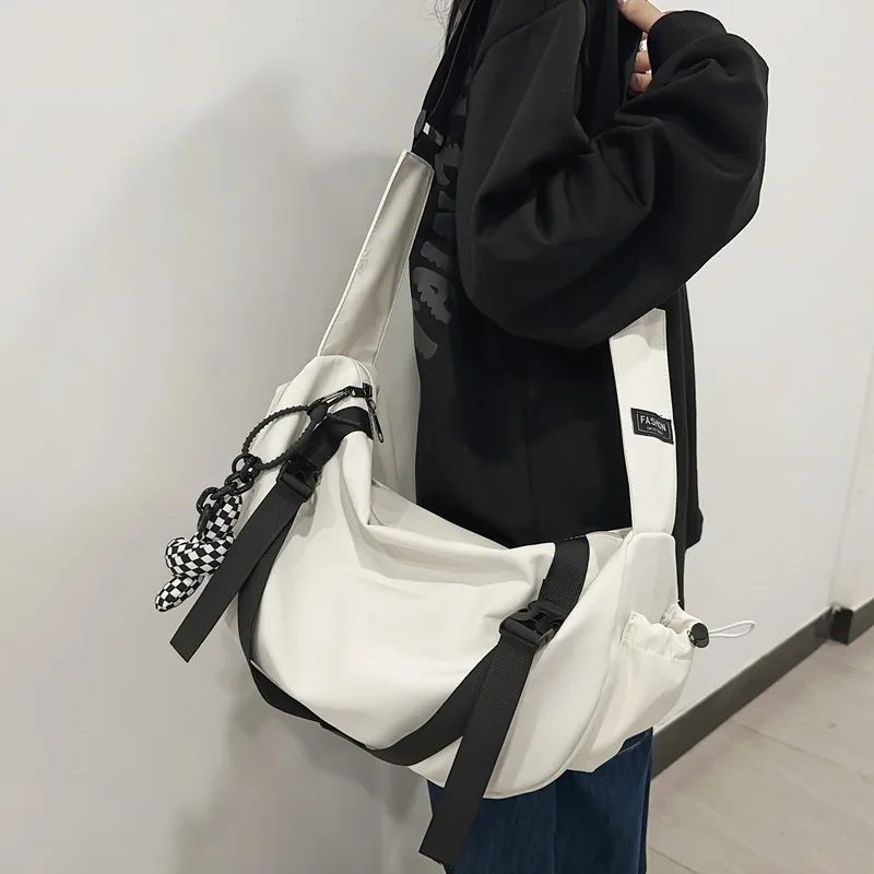 Crossbody Bag Men's Trendy Brand Japanese Harajuku Large Capacity New Versatile Workwear Bag Women's Simple Shoulder Bag