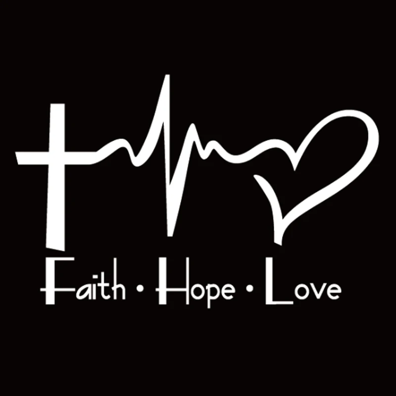 

jpct Faith Hope Love Vinyl Car Sticker Cartoon Jesus Christian Religious Bible Verse for Car Window Body Decoration