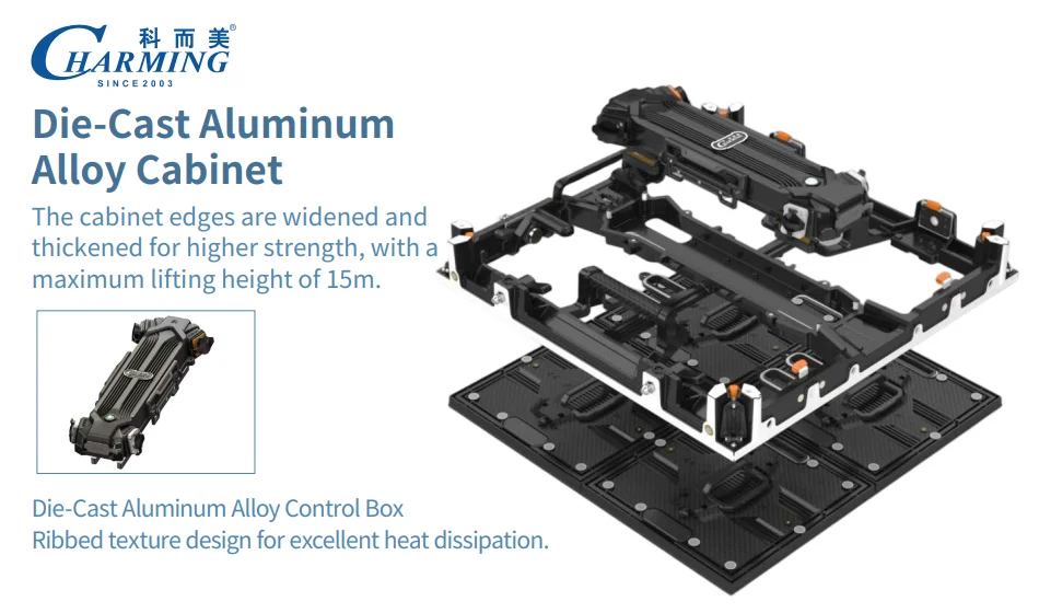 CH Series P2.604 P2.976 P3.91 Outdoor LED Module 500x500mm Die-Cast Aluminum Alloy Cabinet Rear