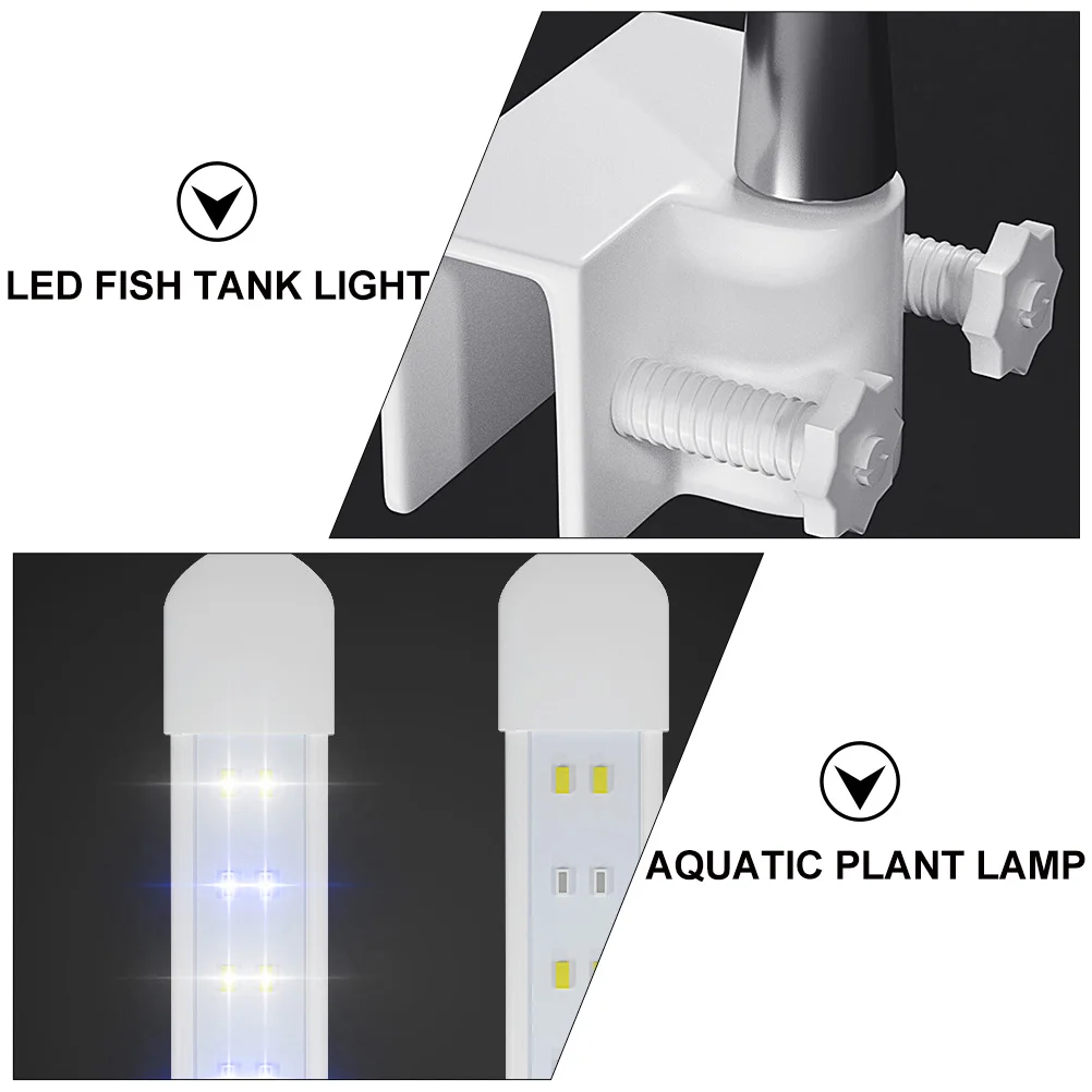 1 قطعة خزان الأسماك LED مصباح حوض السمك النباتات المائية مشبك إضاءة نوع مقاوم للماء تصميم قوي المشبك عمر طويل الاتحاد الأوروبي التوصيل الأبيض