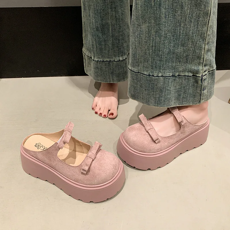 

Thick-soled, Flip-top, Half-slipper Women's Outerwear 2025 Summer New Versatile, Lazy and High-height-increasing Women's Shoes