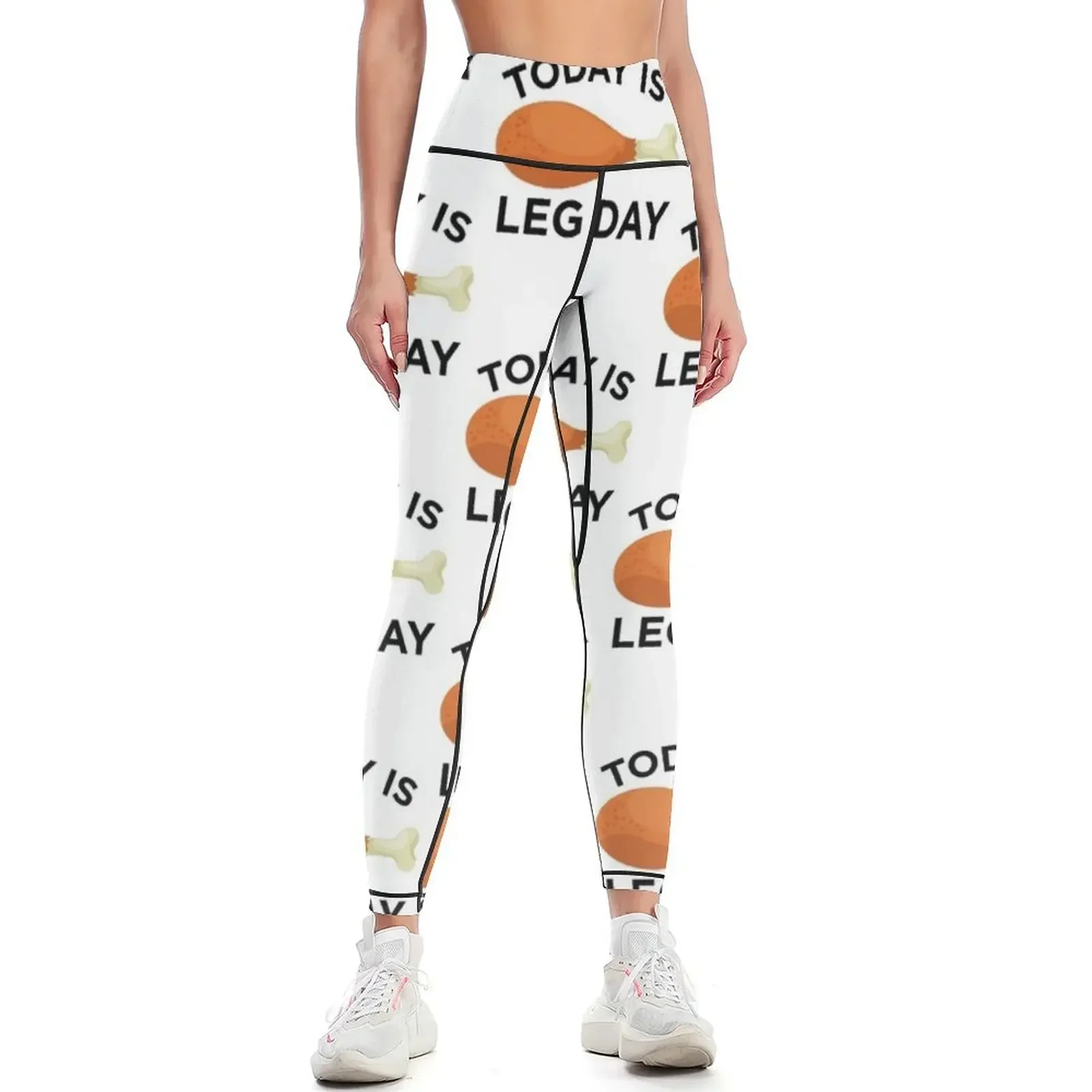 

Today is Leg Day Thanksgiving Funny Turkey Trot Gift Leggings Women's fitness gym pants Legging sexy woman Womens Leggings